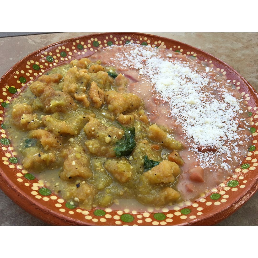 Here's our chicharron en chile verde cooked our way